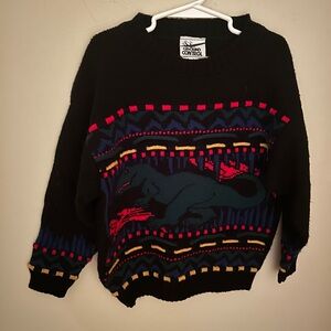 Vintage 80s/90s Ground Control Dinosaur Sweater